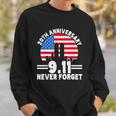 Never Forget 9 11 20Th Anniversary Retro Patriot Day Sweatshirt Gifts for Him