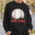 New York Skyline Baseball Sports Fan Sweatshirt Gifts for Him