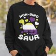 Non Bino Saur Dinosaur Aagender Pride Month Sweatshirt Gifts for Him