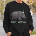 Party Animal Hippo Birthday Hippo Birthday Sweatshirt Gifts for Him