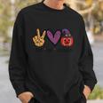 Peace Love Halloween Funny Halloween Quote Sweatshirt Gifts for Him