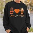 Peace Love Pumpkin Spice Fall Autumn Plaid Drinks Halloween Sweatshirt Gifts for Him