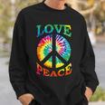 Peace Sign Love Retro 60S 70S Tie Dye Hippie Costume Sweatshirt Gifts for Him