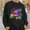 Rainbow Galaxy Floral Rose Sweatshirt Gifts for Him