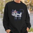 Retro Cow Merica Patriotic Us Flag 4Th Of July Farm Rancher Gift Sweatshirt Gifts for Him