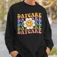 Retro Groovy Daycare Teacher Back To School Sweatshirt Gifts for Him