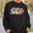 Retro Leo Zodiac Sign Astrology July August Birthday Leo V3 Sweatshirt Gifts for Him