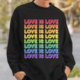 Retro Love Is Love Lgbt Rainbow Sweatshirt Gifts for Him