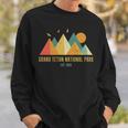 Retro Vintage Grunge Minimalist Grand Teton National Park Sweatshirt Gifts for Him
