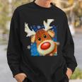 Rudolph Red Nose - Reindeer Closeup Christmas Tshirt Sweatshirt Gifts for Him