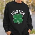 Shamrock Massachusetts Boston St Patricks Day Irish Green Graphic Design Printed Casual Daily Basic Sweatshirt Gifts for Him