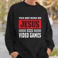 This Boy Runs On Jesus And Video Games Christian Sweatshirt Gifts for Him