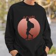 Travelling Shadow In A Red Circle Gift Graphic Design Printed Casual Daily Basic Sweatshirt Gifts for Him