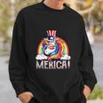 Unicorn 4Th Of July Merica Girl Rainbow Sweatshirt Gifts for Him