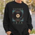 Vintage 1974 Vinyl Retro Turntable Birthday Dj Gift For Him Sweatshirt Gifts for Him
