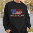 Vintage Proud Air Force Mom American Flag Veteran Gift Sweatshirt Gifts for Him