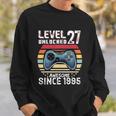 Vintage Video Gamer Birthday Level 27 Unlocked 27Th Birthday Sweatshirt Gifts for Him