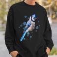 Watercolor Blue Jay Bird Artistic Animal Artsy Painting Sweatshirt Gifts for Him