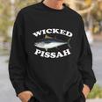 Wicked Pissah Bluefin Tuna Illustration Fishing Angler Gear Gift Sweatshirt Gifts for Him