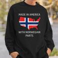 Womens Made In America With Norwegian Parts &8211 Norway And Usa Pride Sweatshirt Gifts for Him