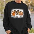 Womens Peace Love Fall Bleached Thanksgiving Fall Sweatshirt Gifts for Him