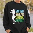 Womens Swing Swear Drink Repeat Love Golf Sweatshirt Gifts for Him