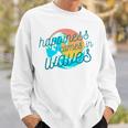 Ocean Wave Sunset  Happiness Comes In Waves Summer Gift Sweatshirt