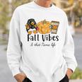 Autumn Fall Vibes & That Nana Life Mesy Bun Thanksgiving Sweatshirt Gifts for Him
