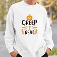 Creep It Real Halloween Occasion Pumpkin Sweatshirt Gifts for Him