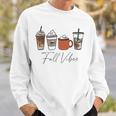 Cute Fall Vibes Coffee Pumpkin Spice Latte Drinks Autumn Sweatshirt Gifts for Him