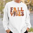 Fall Vibe Vintage Groovy Fall Season Retro Leopard Men Women Sweatshirt Graphic Print Unisex Gifts for Him