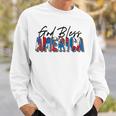 God Bless America Tie Dye Leopard Christian 4Th Of July Sweatshirt Gifts for Him