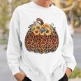 Leopard Pumpkin Womens Halloween Sunflowers Thanksgiving Sweatshirt Gifts for Him