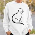 Minimalist Cute Black Cat Owner Feline Art Kitten Lover V2 Sweatshirt Gifts for Him