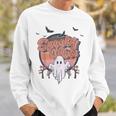 Retro Spook Vibes Boo Ghost Spooky Season Funny Halloween Sweatshirt Gifts for Him