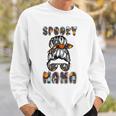 Spooky Mama Scary Halloween Messy Hair Bun Mothers Sweatshirt Gifts for Him