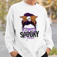 Spooky Messy Bun Mama Happy Halloween Sweatshirt Gifts for Him