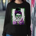 100% That Witch Halloween Costume Messy Bun Skull Witch Girl Sweatshirt Gifts for Her