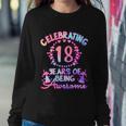 18 Years Of Being Awesome 18 Year Old Birthday Girl Graphic Design Printed Casual Daily Basic Sweatshirt Gifts for Her