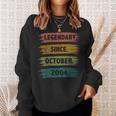 18 Years Old Legend Since October 2004 18Th Birthday Gifts Men Women Sweatshirt Graphic Print Unisex Gifts for Her