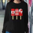 1St Of July Popsicle Red White Funny Canadian Flag Patriotic Sweatshirt Gifts for Her