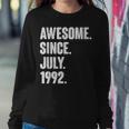 30 Year Old Gift 30Th Birthday Awesome Since July 1992 Sweatshirt Gifts for Her