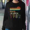 41St Birthday Vintage Awesome Since March 1982 41 Years Sweatshirt Gifts for Her