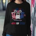 4Th July American Flag Three Red White Pug Blue Firework Sweatshirt Gifts for Her