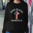 4Th Of July God Bless America Cross Flag Patriotic Religious Gift Sweatshirt Gifts for Her