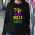 Beer Beads And Boobs Mardi Gras New Orleans T-Shirt Graphic Design Printed Casual Daily Basic Sweatshirt Gifts for Her