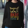Best Cat Uncle Ever Vintage Cat Lover Cool Sunglasses Funny Sweatshirt Gifts for Her