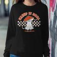 Checkered Mushroom Ghost Creep It Real Funny Halloween Sweatshirt Gifts for Her