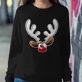 Christmas Red Nose Reindeer Face Graphic Design Printed Casual Daily Basic Sweatshirt Gifts for Her