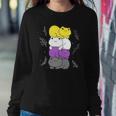 Cottagecore Aesthetic Kawaii Frog Pile Nonbinary Pride Flag Sweatshirt Gifts for Her